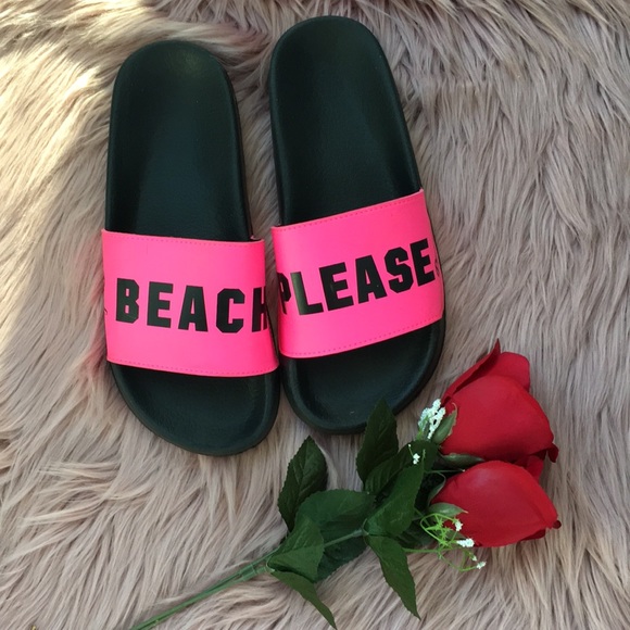 PINK Victoria's Secret Shoes - BEACH PLEASE VS PINK Slide Sandals